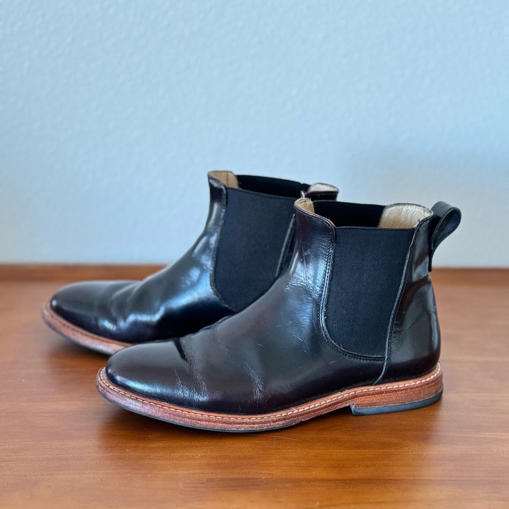Black Leather Chelsea Boots